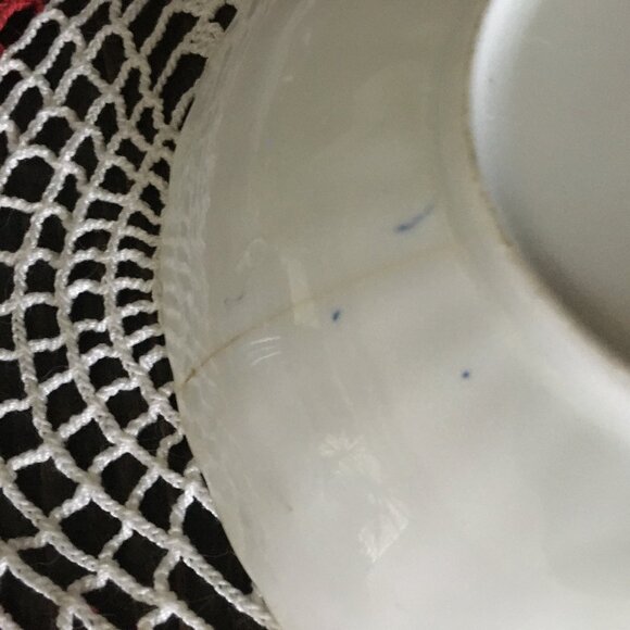 Royal Sutherland England Two Delft Blue Porcelain Cups and Biscuit Plate - Picture 7 of 14